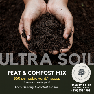 Ultra Soil is available at Laurie's Naturescapes in Van Wert, OH.